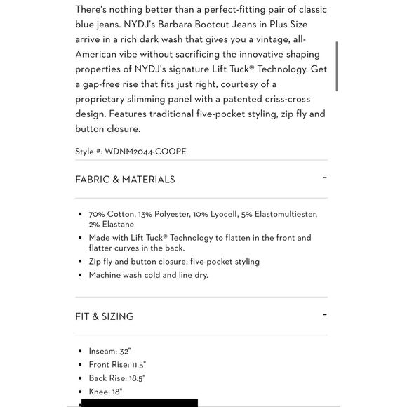 NYDJ Barbara bootcut high rise jeans size 14 - Picture 12 of 13